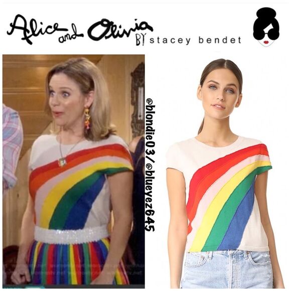 Alice + Olivia Sweaters - Alice & Olivia “Ester” rainbow sweater top M